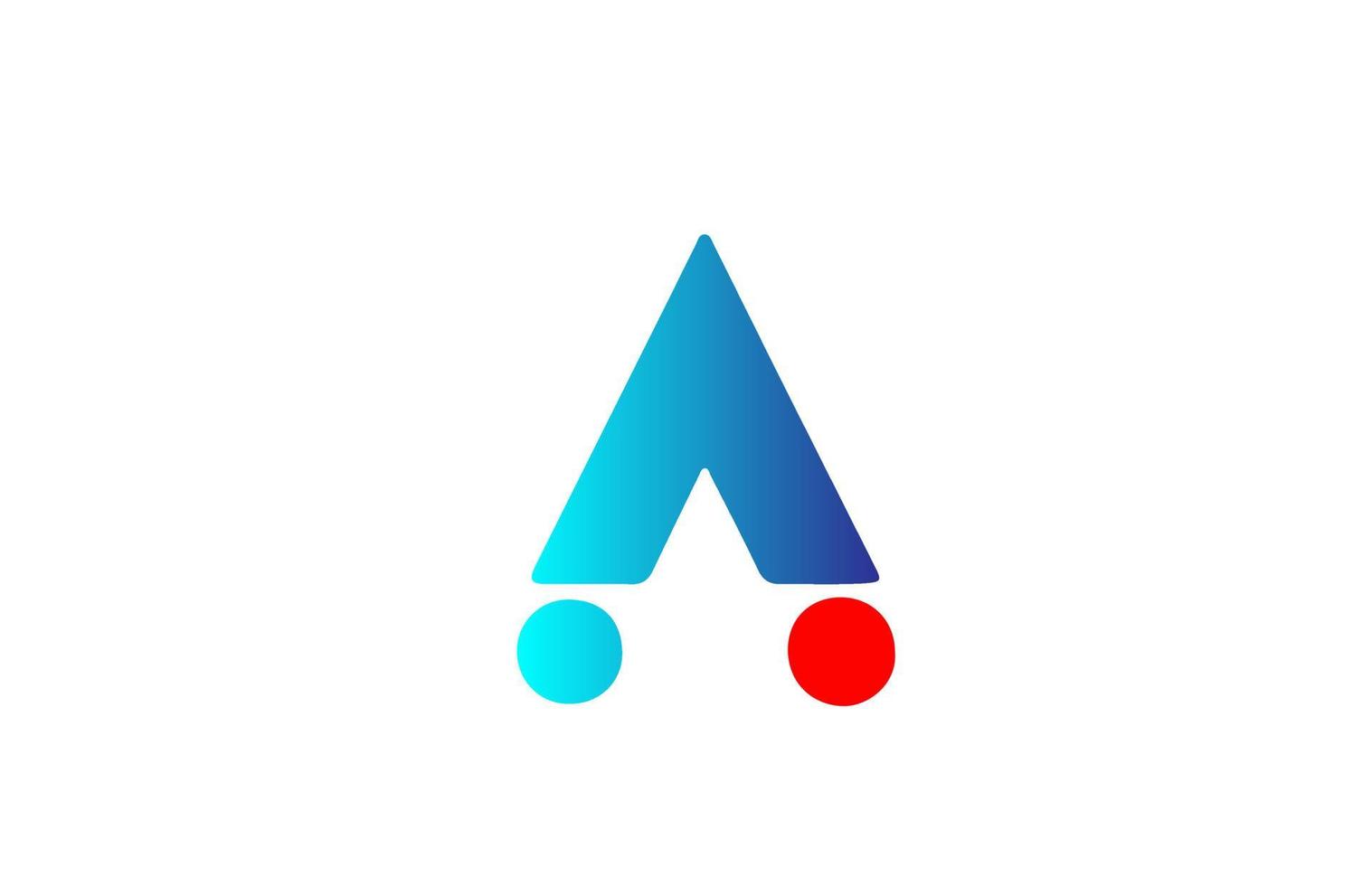 um ícone de logotipo de letra do alfabeto vermelho azul. design gradiente para empresa e identidade empresarial vetor