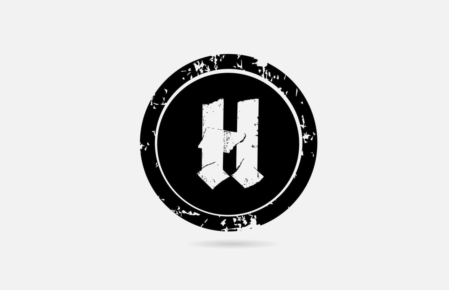 modelo de ícone do logotipo de letra do alfabeto vintage h em preto e branco. design criativo para empresa e negócios vetor