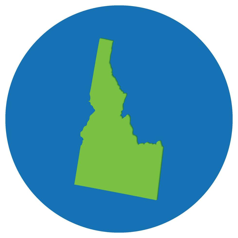 idaho Estado mapa dentro globo forma verde com azul círculo cor. mapa do a nos Estado do idaho. vetor