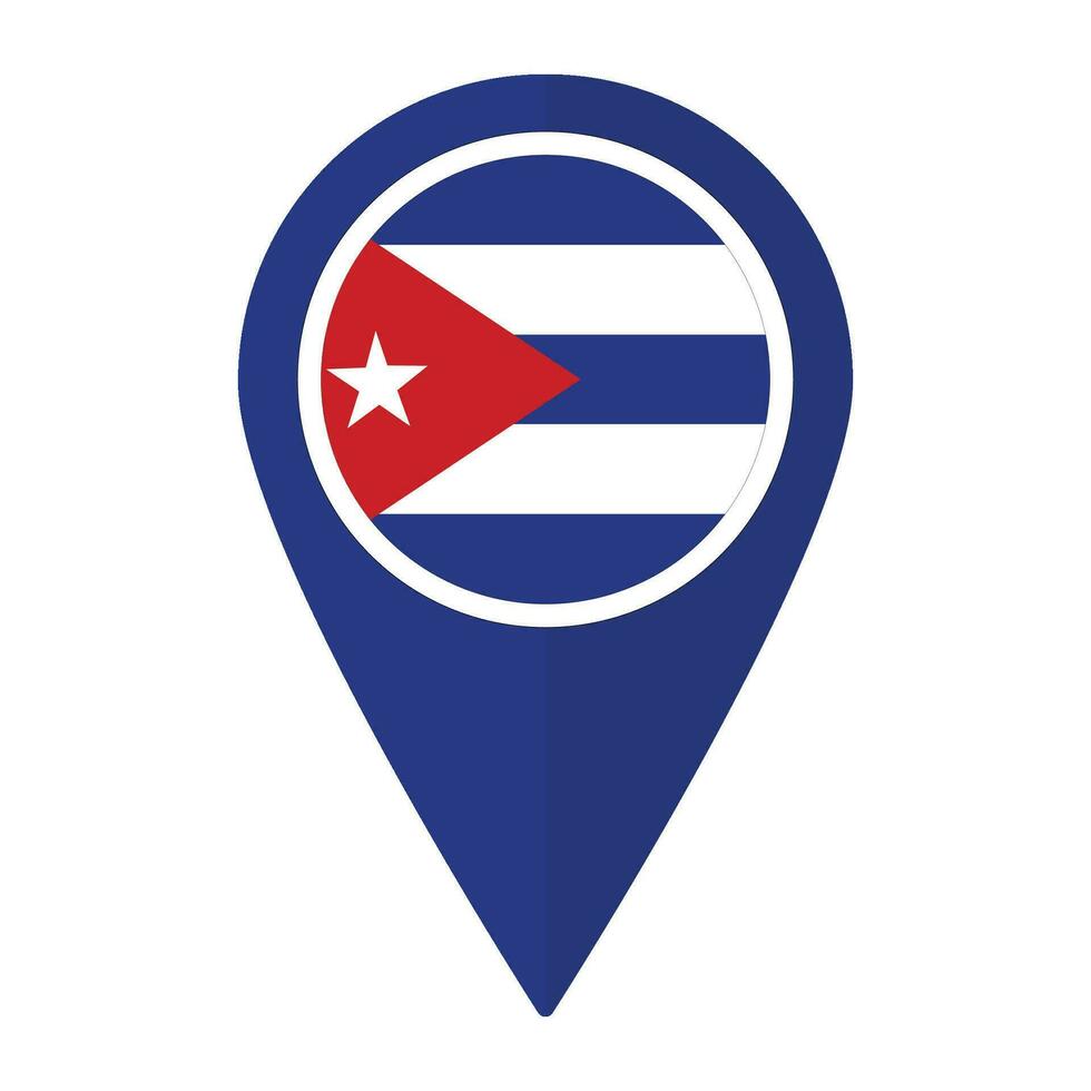Cuba bandeira em mapa identificar ícone isolado. bandeira do filhote. vetor