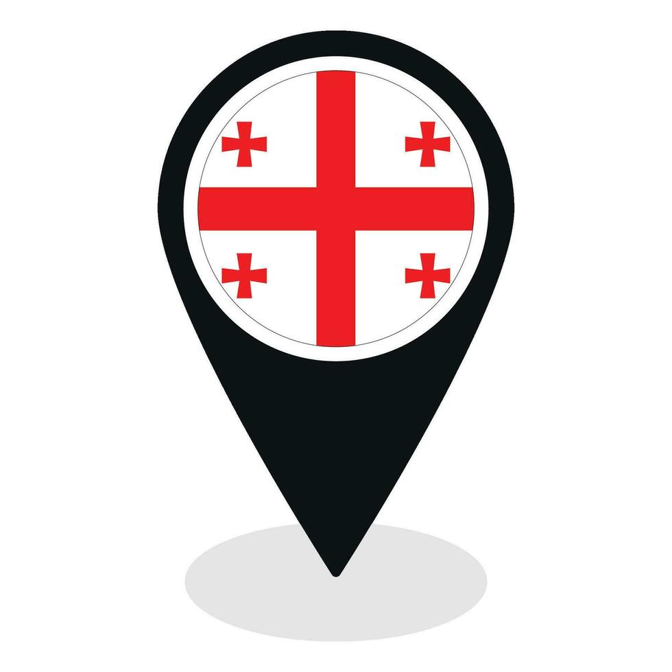 geórgia bandeira em mapa identificar ícone isolado. bandeira do geórgia vetor