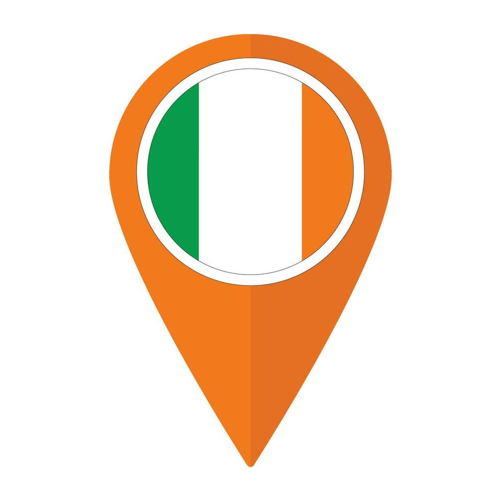 Irlanda bandeira em mapa identificar ícone isolado. bandeira do Irlanda vetor