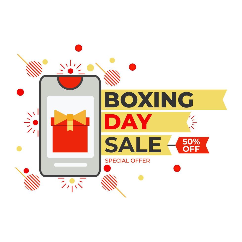 modelo de design de postagem de promoção de venda de boxing day mídia social vetor