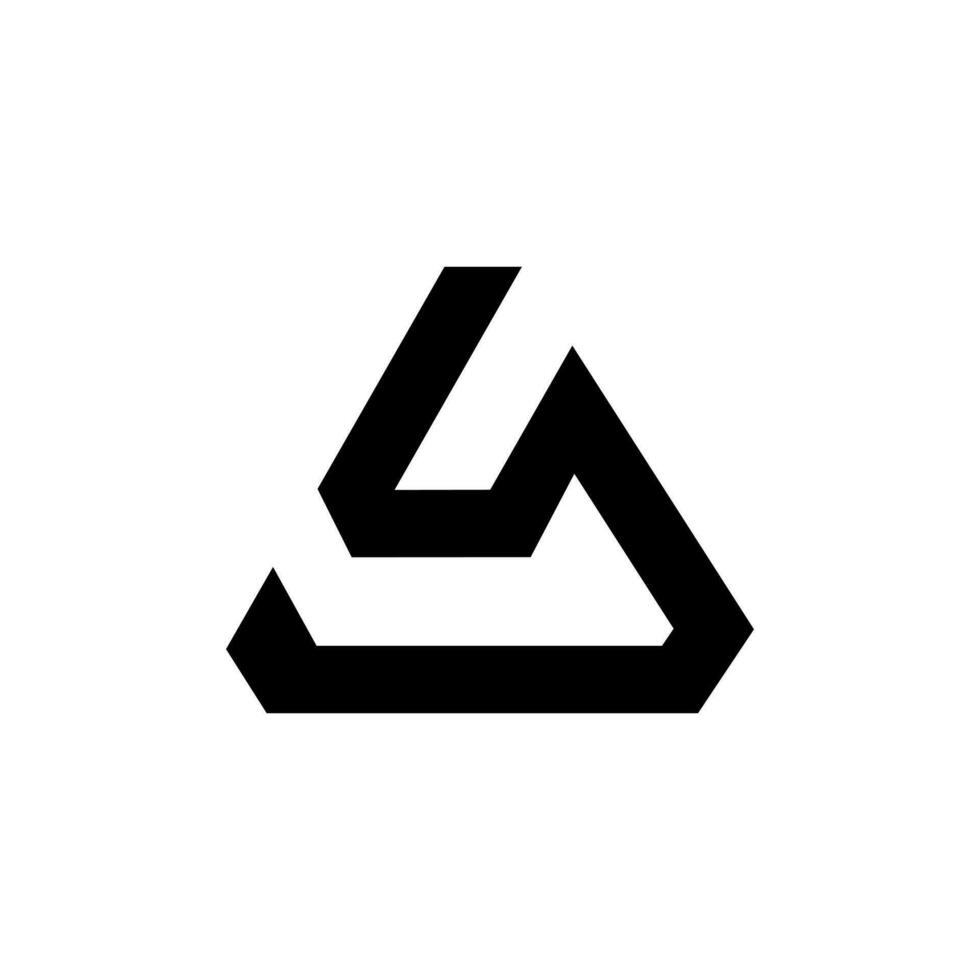 carta s com triângulo único moderno forma abstrato monograma logotipo vetor