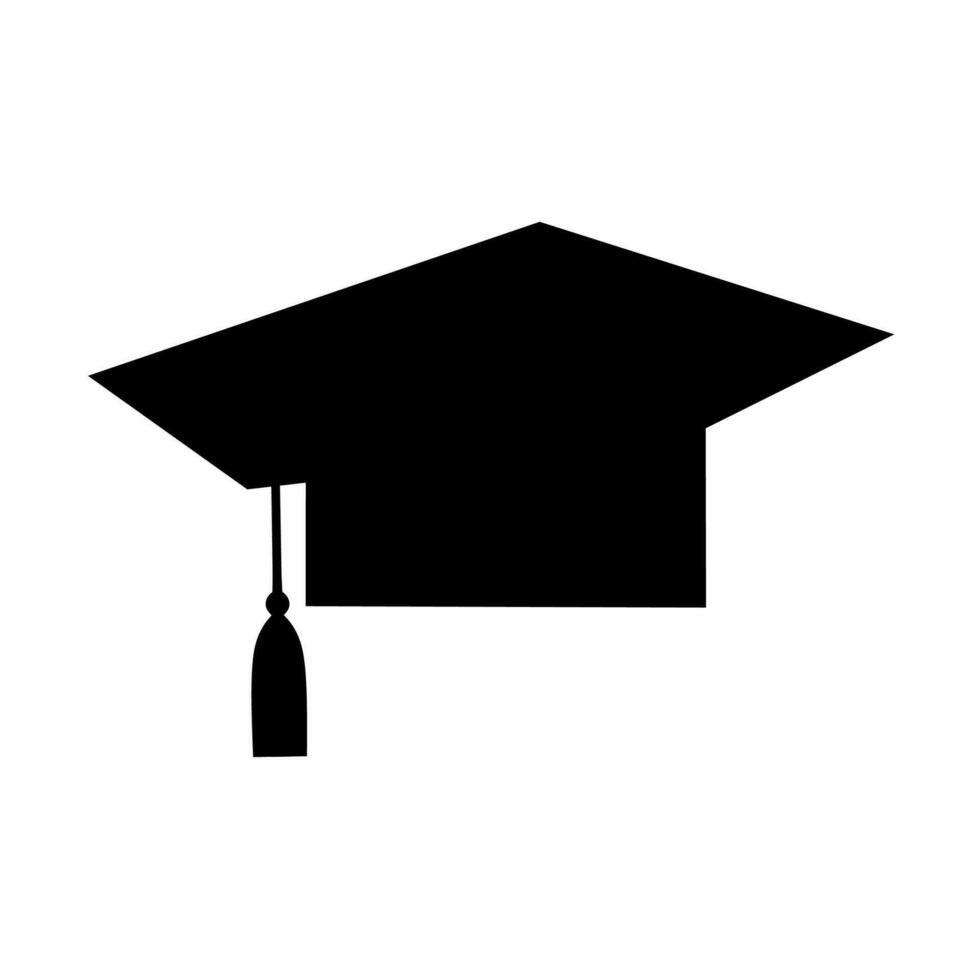 graduação chapéu vetor ícone isolado em branco fundo. aluna graduação chapéu.