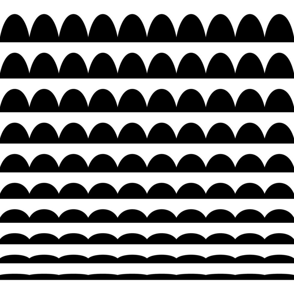 uma conjunto do ondulado ziguezague horizontal perverso linhas vetor