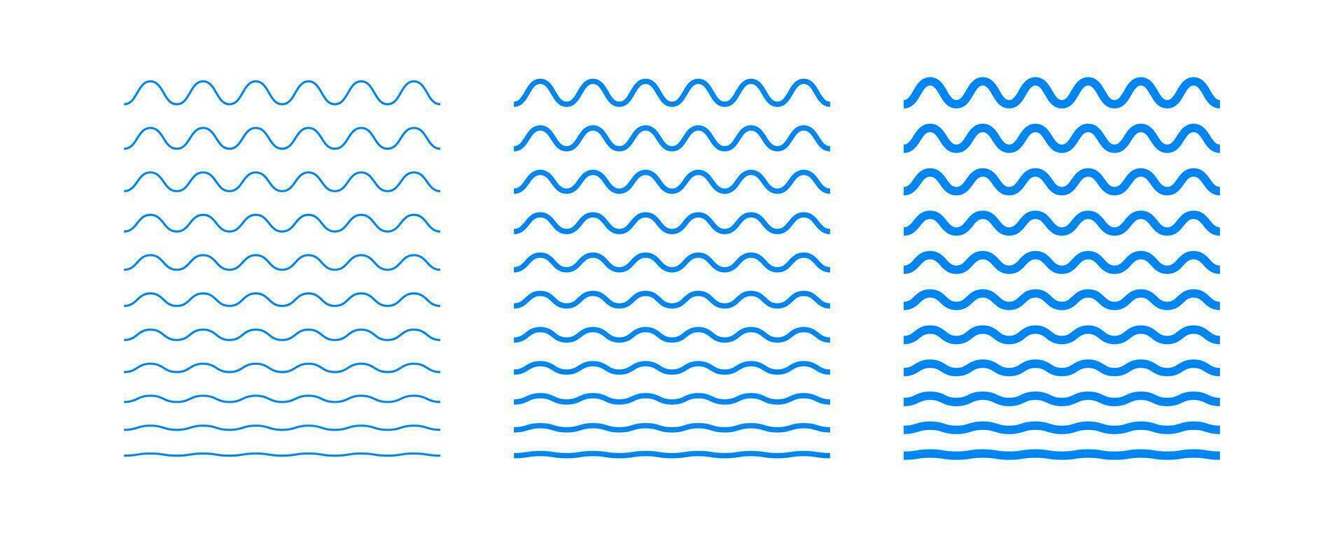 água onda ícone. mar símbolo. oceano padronizar sinais. líquido elemento símbolos. corrente ícones. azul cor. vetor placa.