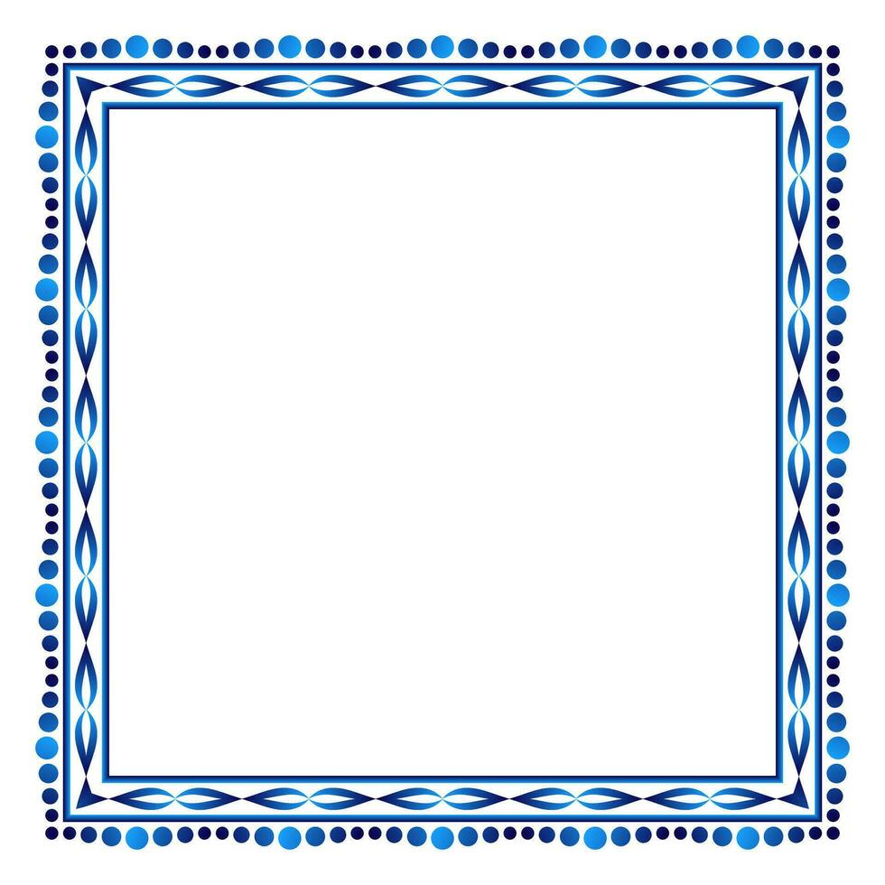 fronteira quadro, Armação cerâmico telha padronizar. islâmico, indiano, árabe motivos. damasco fronteira quadrado padronizar. porcelana étnico boêmio fundo vetor