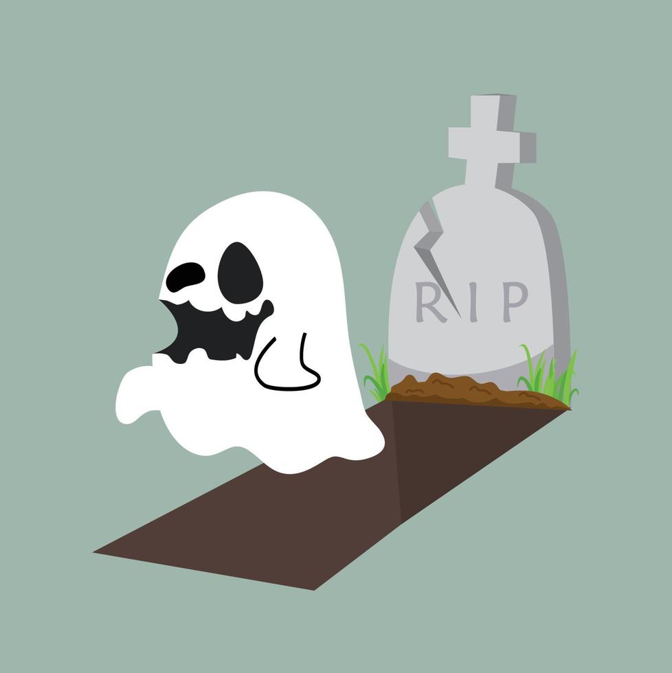 design plano grave com vetor fantasma