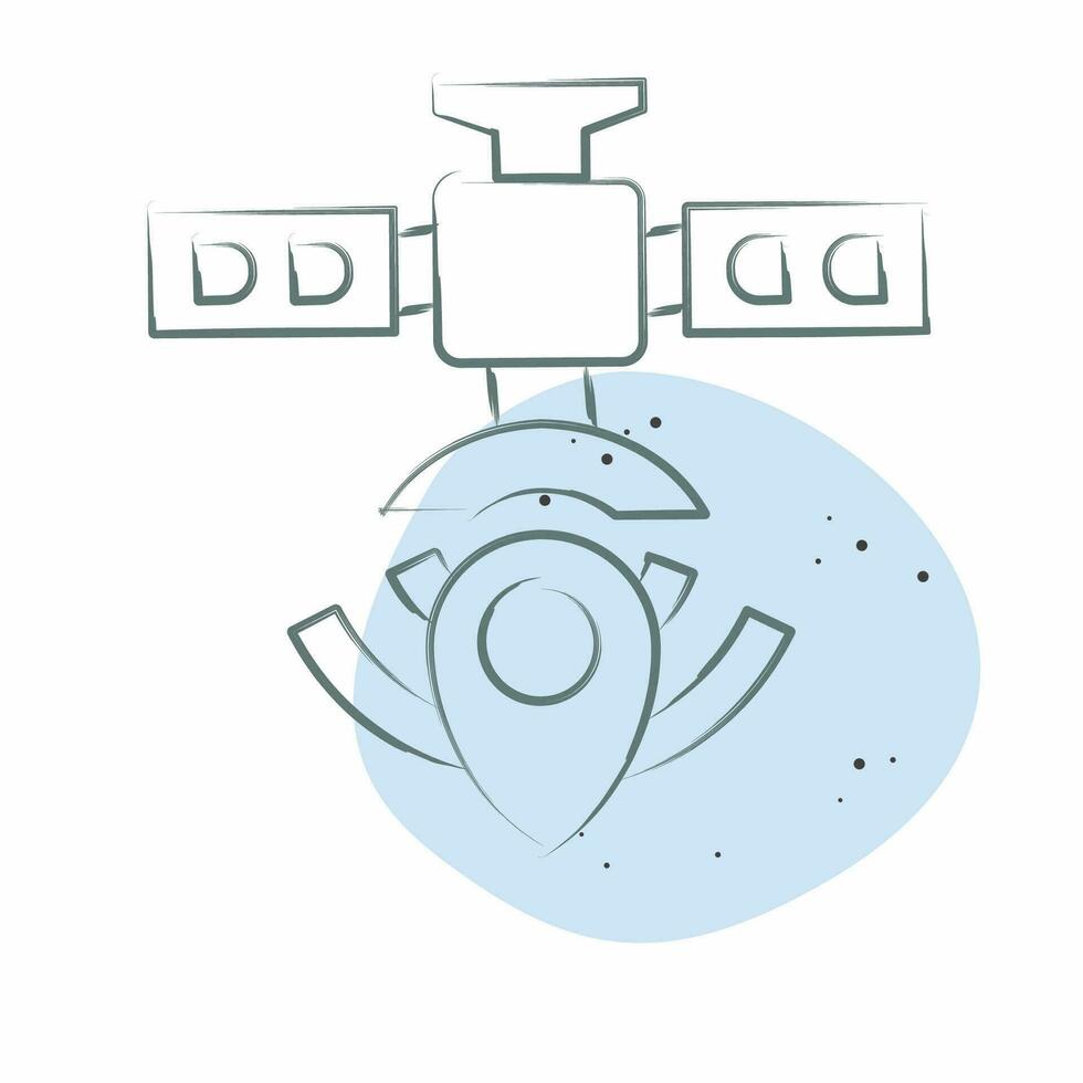 ícone satélite navegação. relacionado para satélite símbolo. cor local estilo. simples Projeto editável. simples ilustração vetor