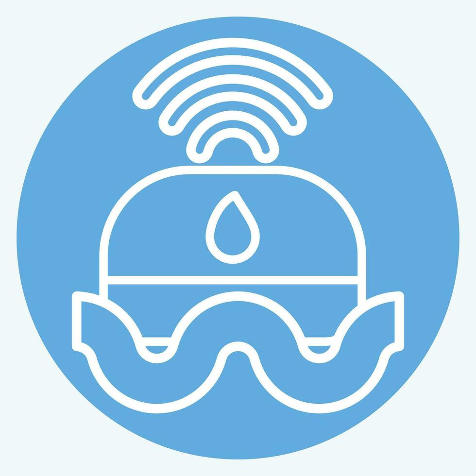 ícone inundar sensor. relacionado para inteligente casa símbolo. azul olhos estilo. simples Projeto editável. simples ilustração vetor