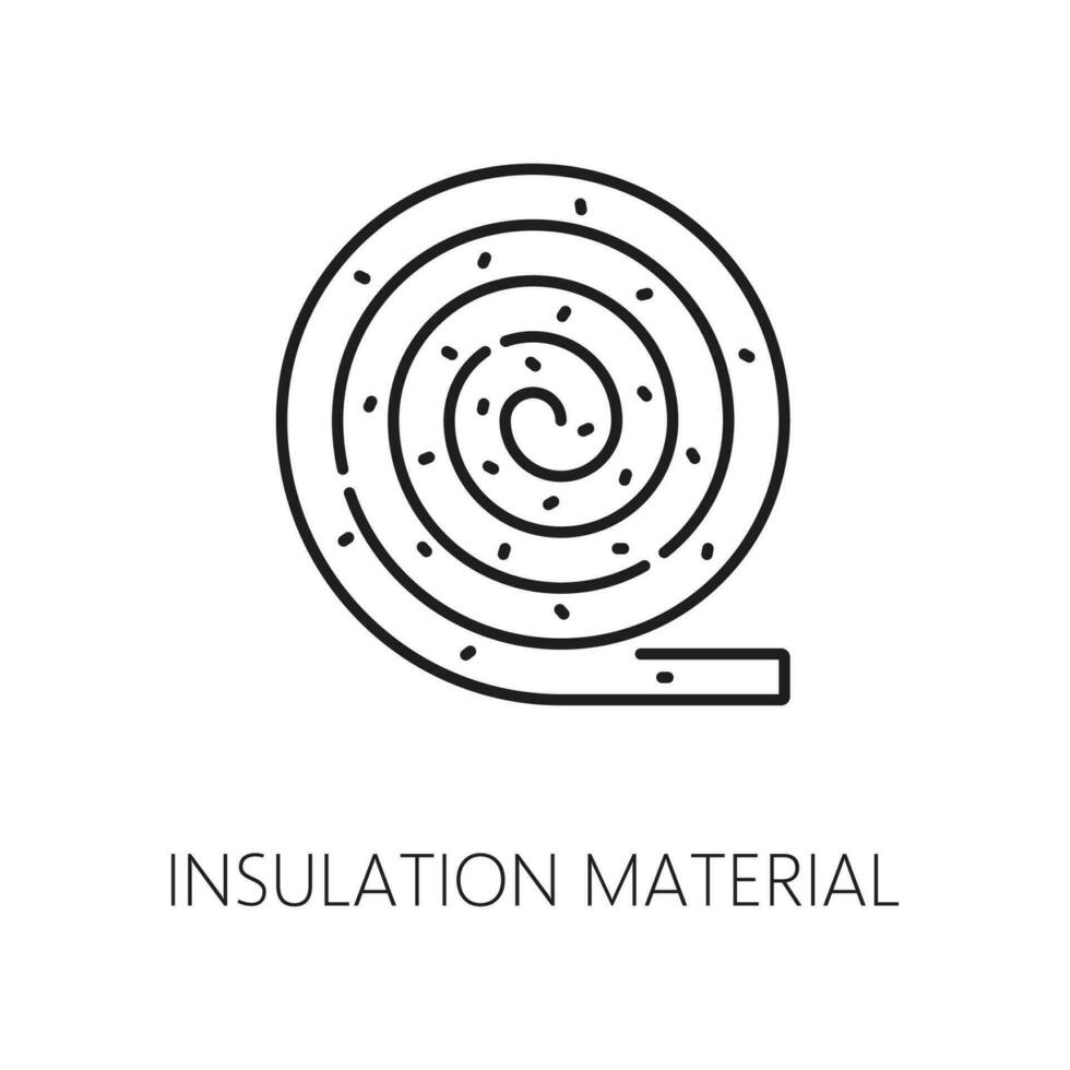 mineral lã parede térmico isolamento linha ícone vetor