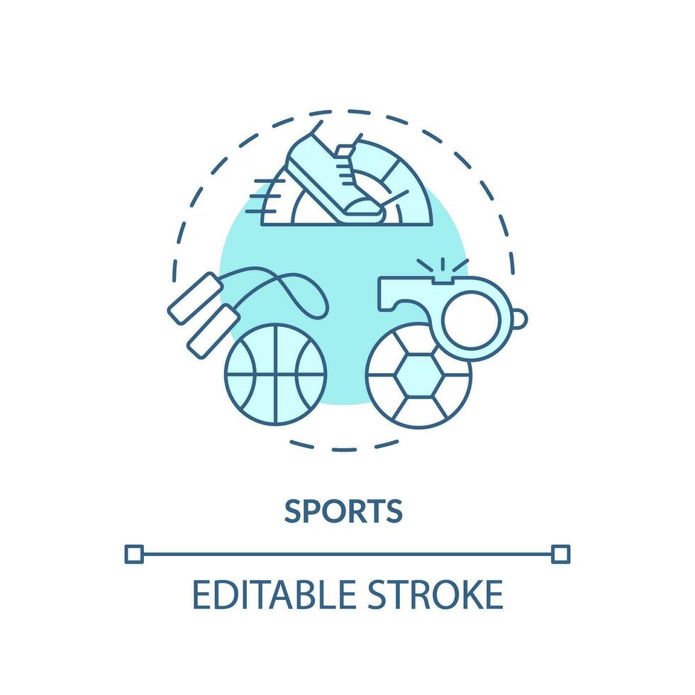 2d editável azul Esportes ícone, monocromático isolado vetor, fino linha ilustração representando extracurricular Atividades. vetor