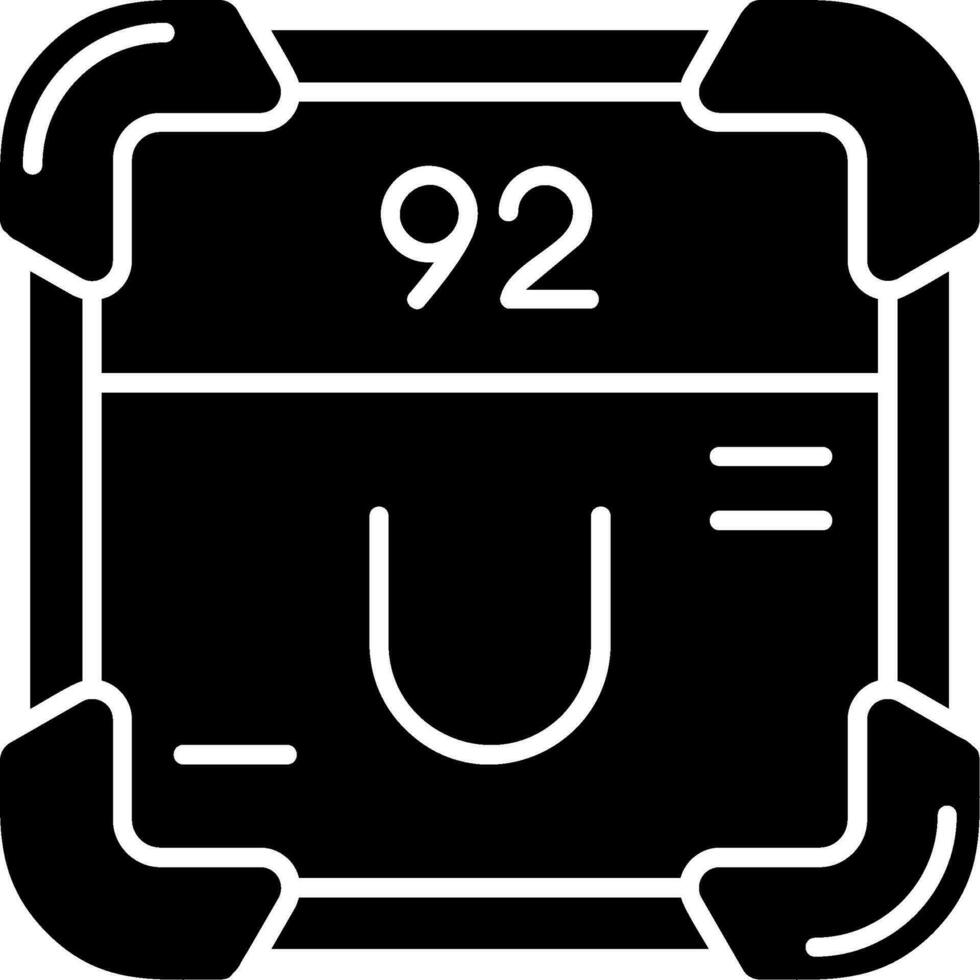 ícone de glifo de urânio vetor