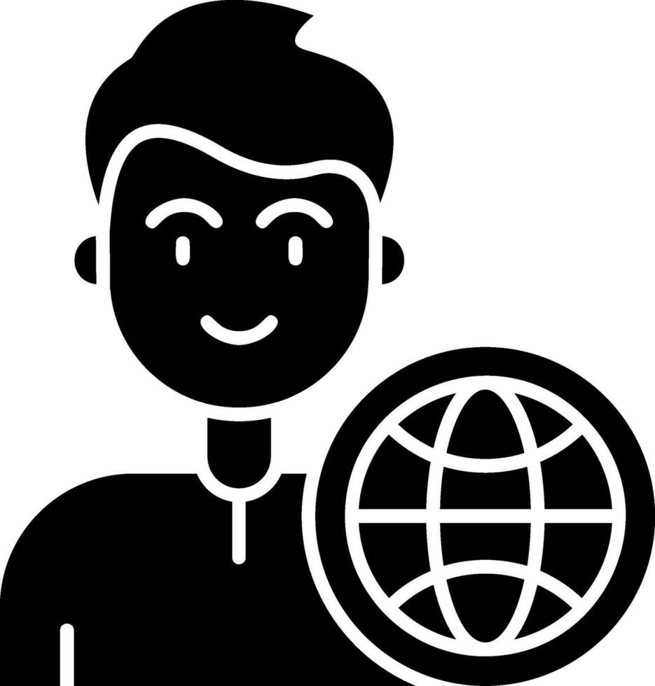 ícone de glifo global vetor