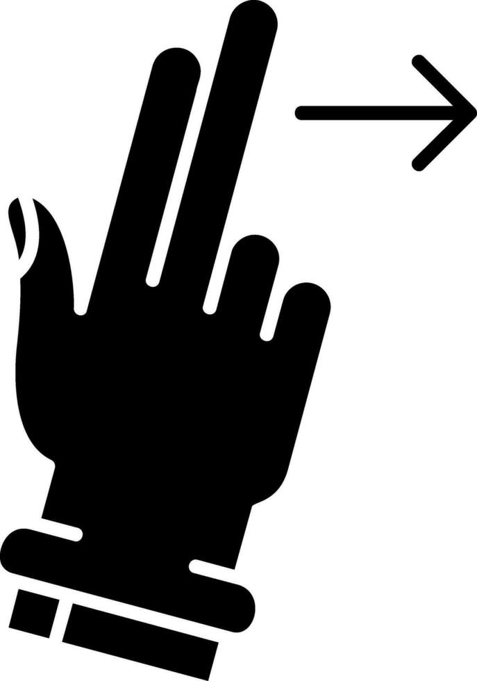 dois dedos certo glifo ícone vetor