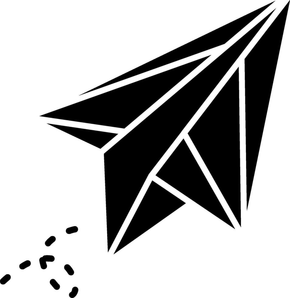 ícone de glifo de avião de papel vetor