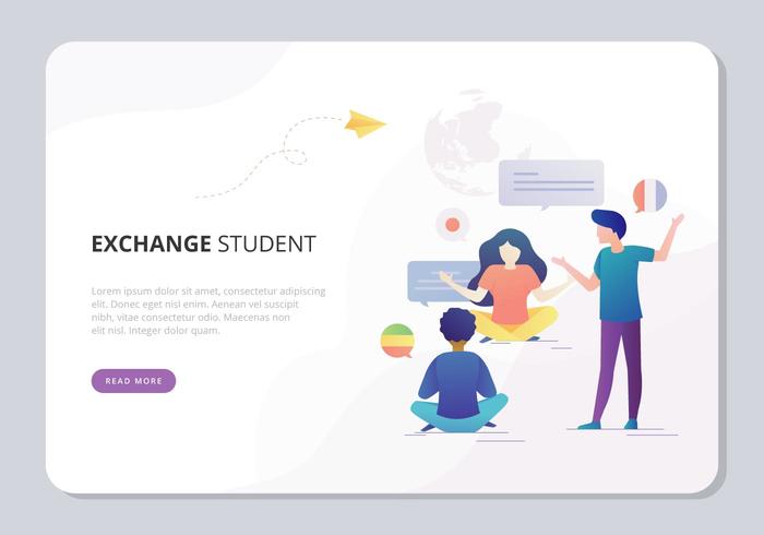 Ilustração de Student Exchange vetor