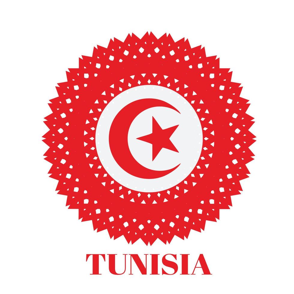 bandeira da tunísia com elegante conceito de medalha vetor
