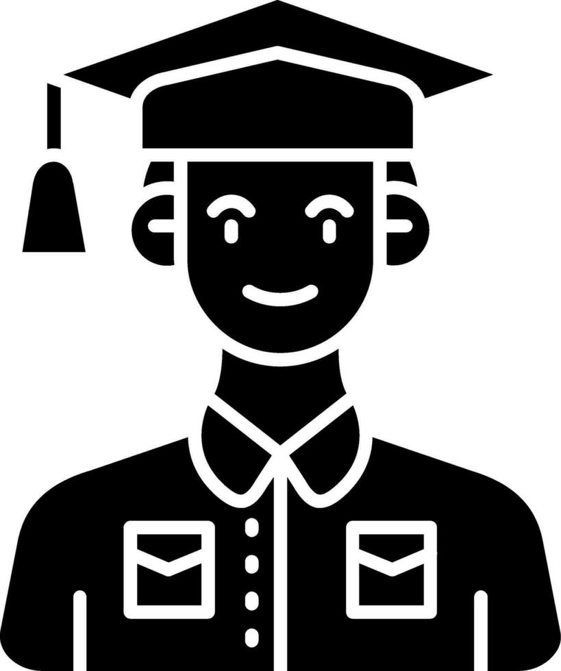 ícone de glifo de estudante vetor