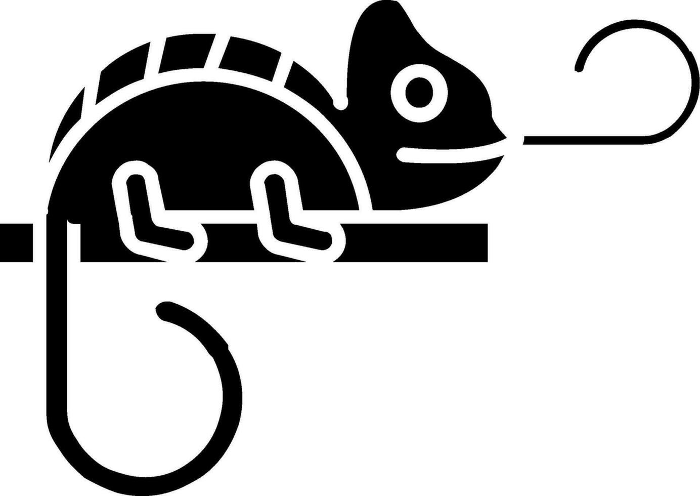 camaleão glifo ícone vetor