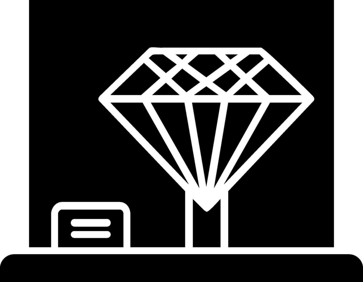 ícone de glifo de diamante vetor