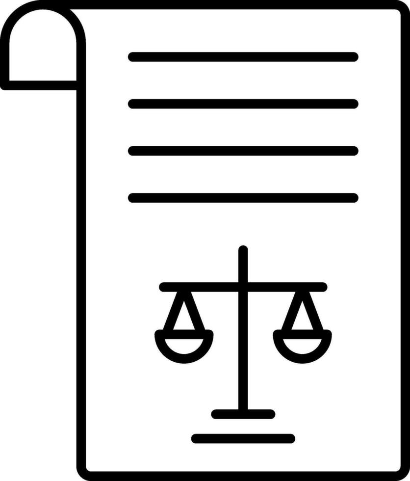 ícone de linha de documento legal vetor