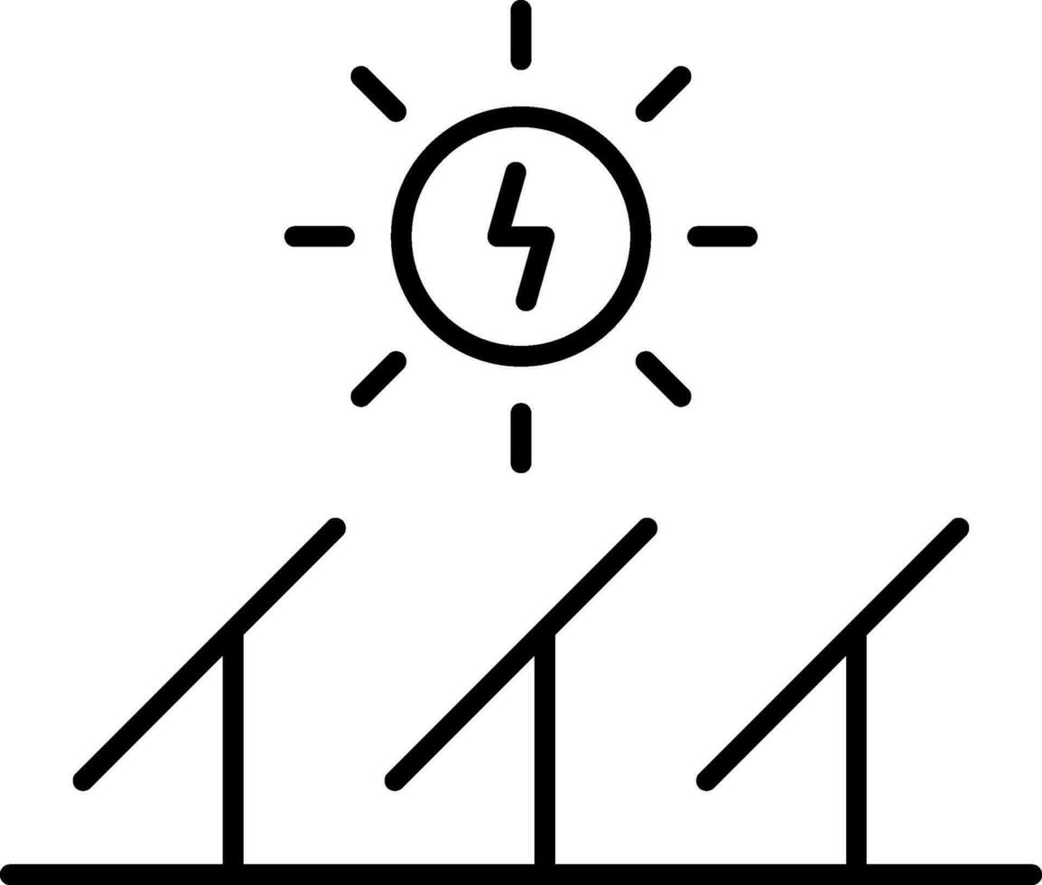 ícone de linha de energia solar vetor