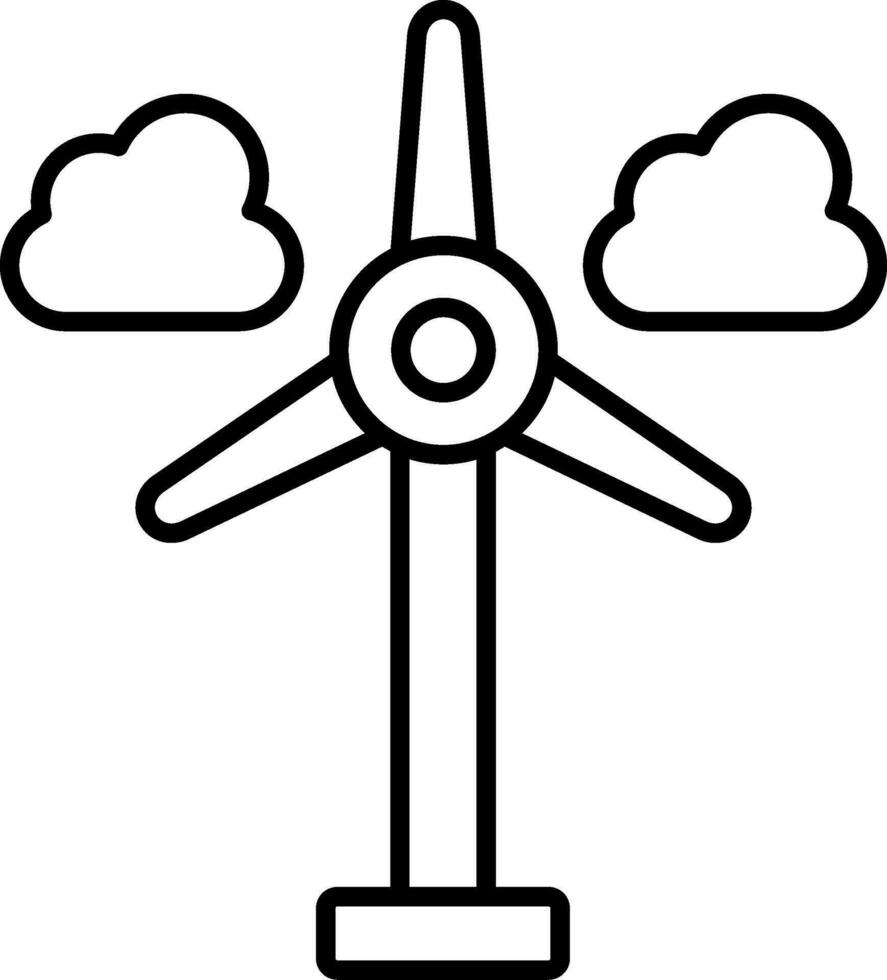 ícone de linha de turbina eólica vetor