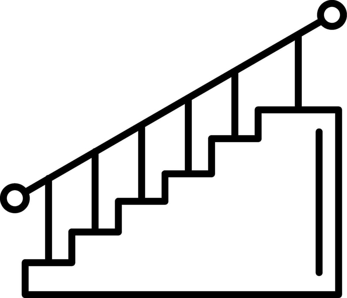 escada linha ícone vetor