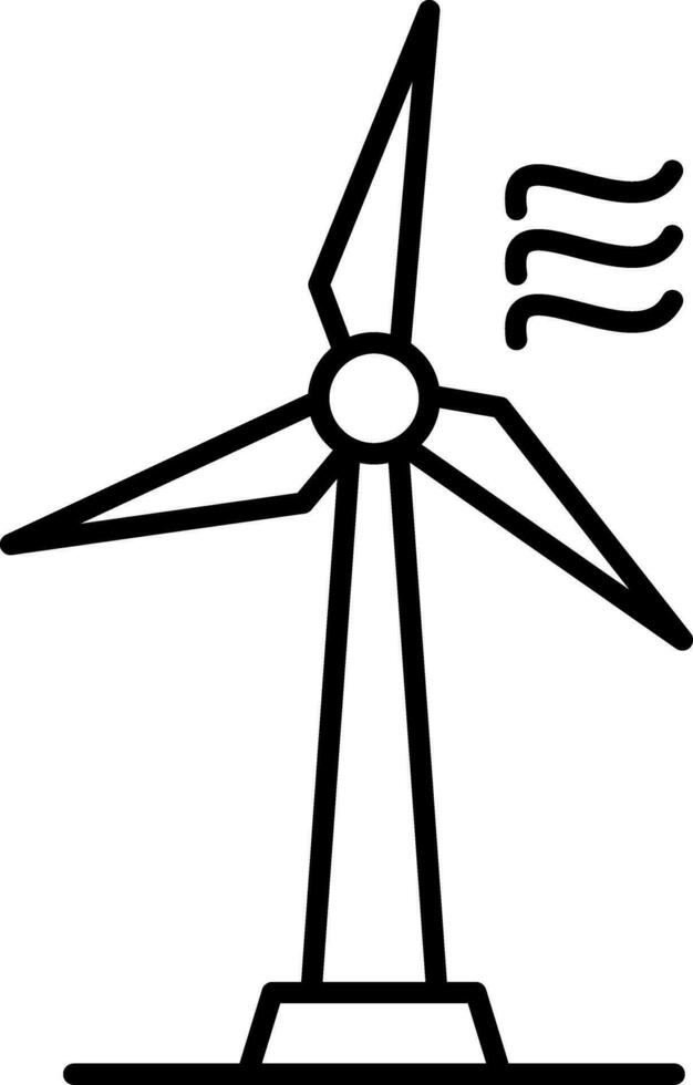 ícone de linha de turbina eólica vetor