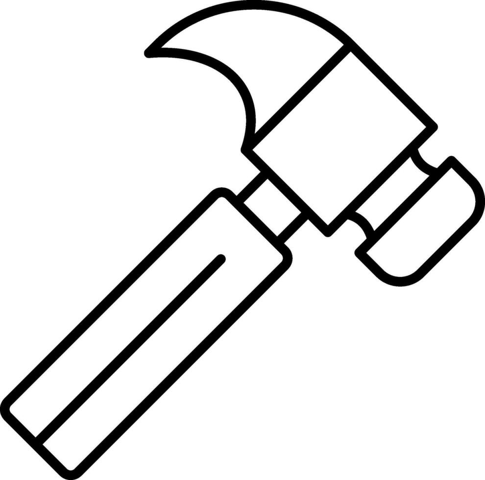 ícone de linha de martelo vetor