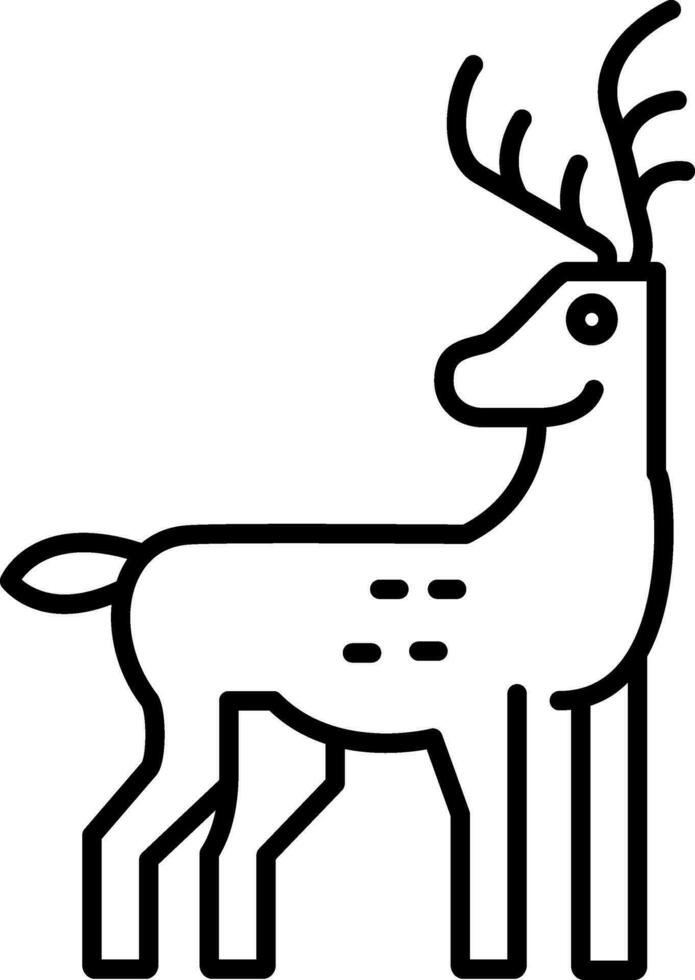 ícone de linha de rena vetor