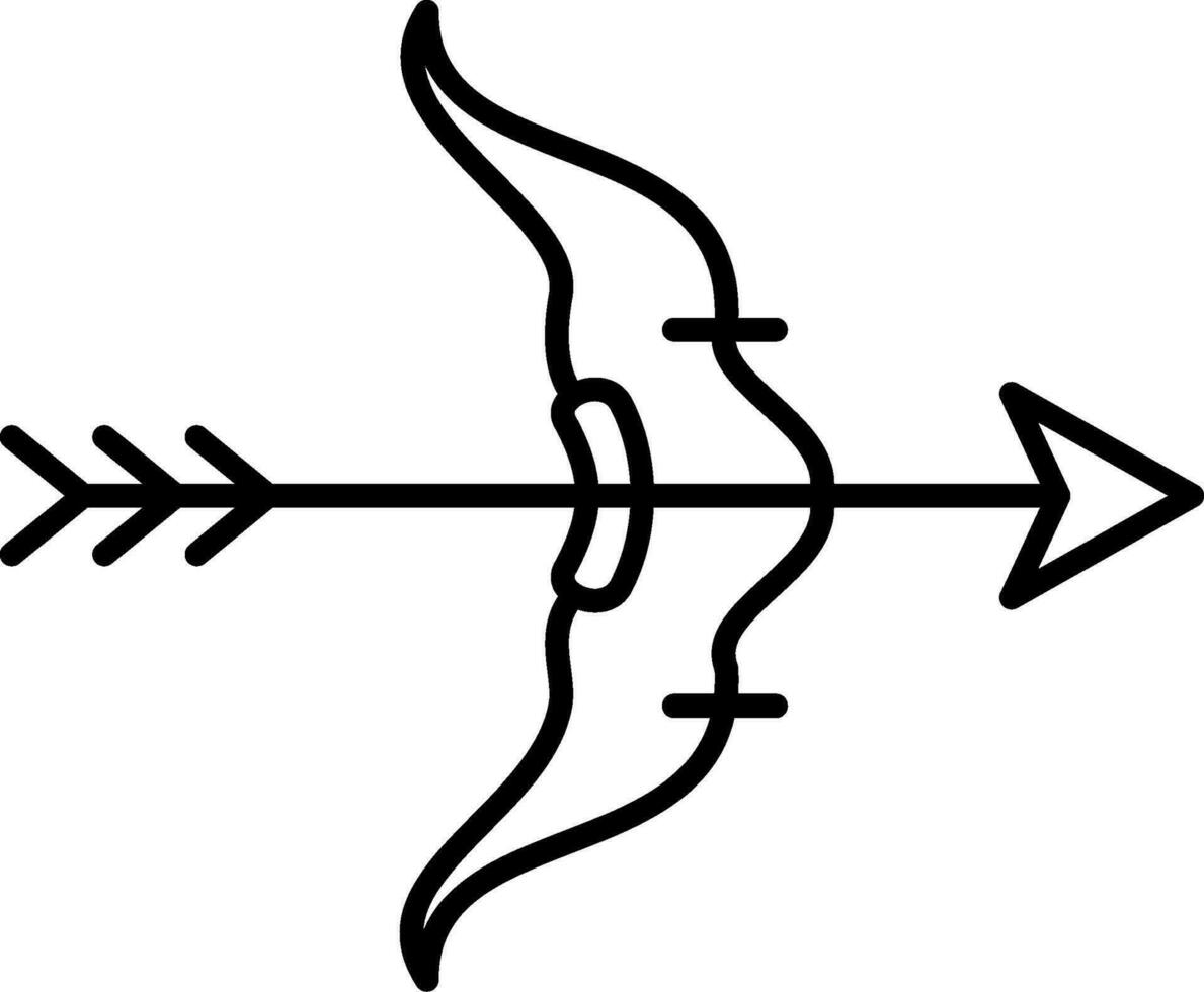 ícone de linha de arco e flecha vetor