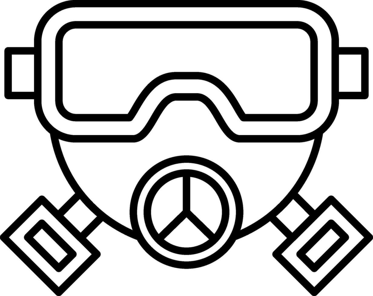 ícone de linha de máscara de gás vetor