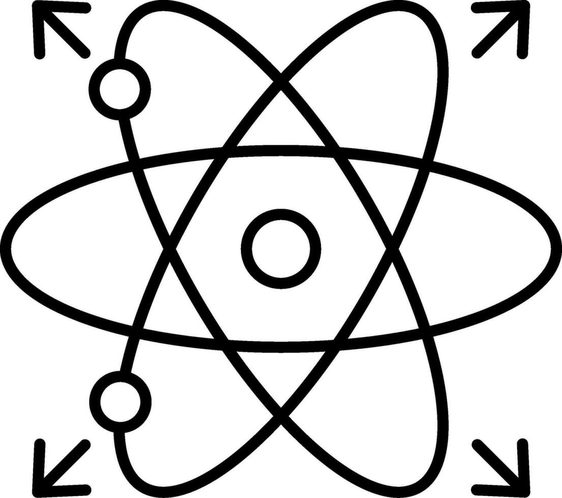 ícone de linha de átomo vetor