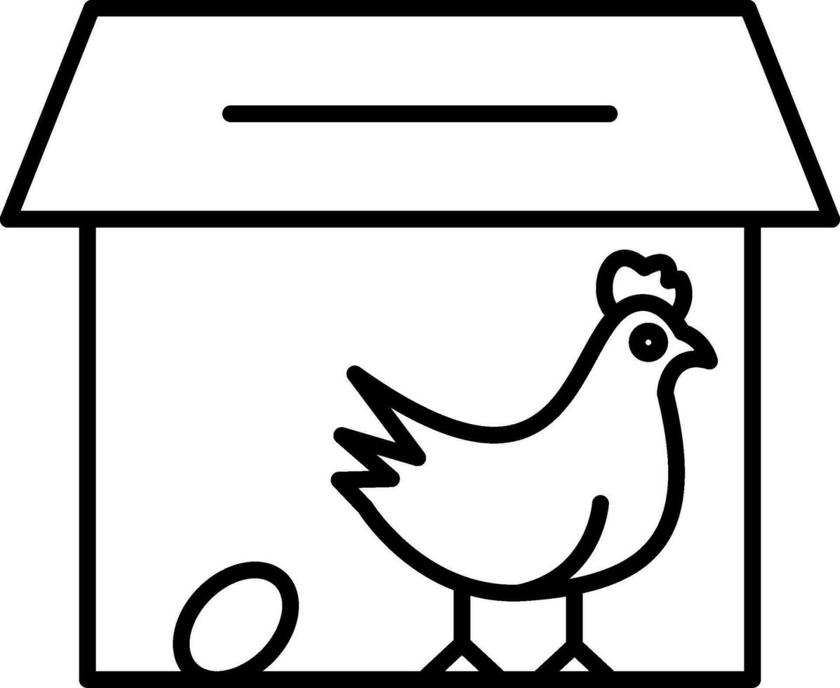 ícone da linha do galinheiro vetor