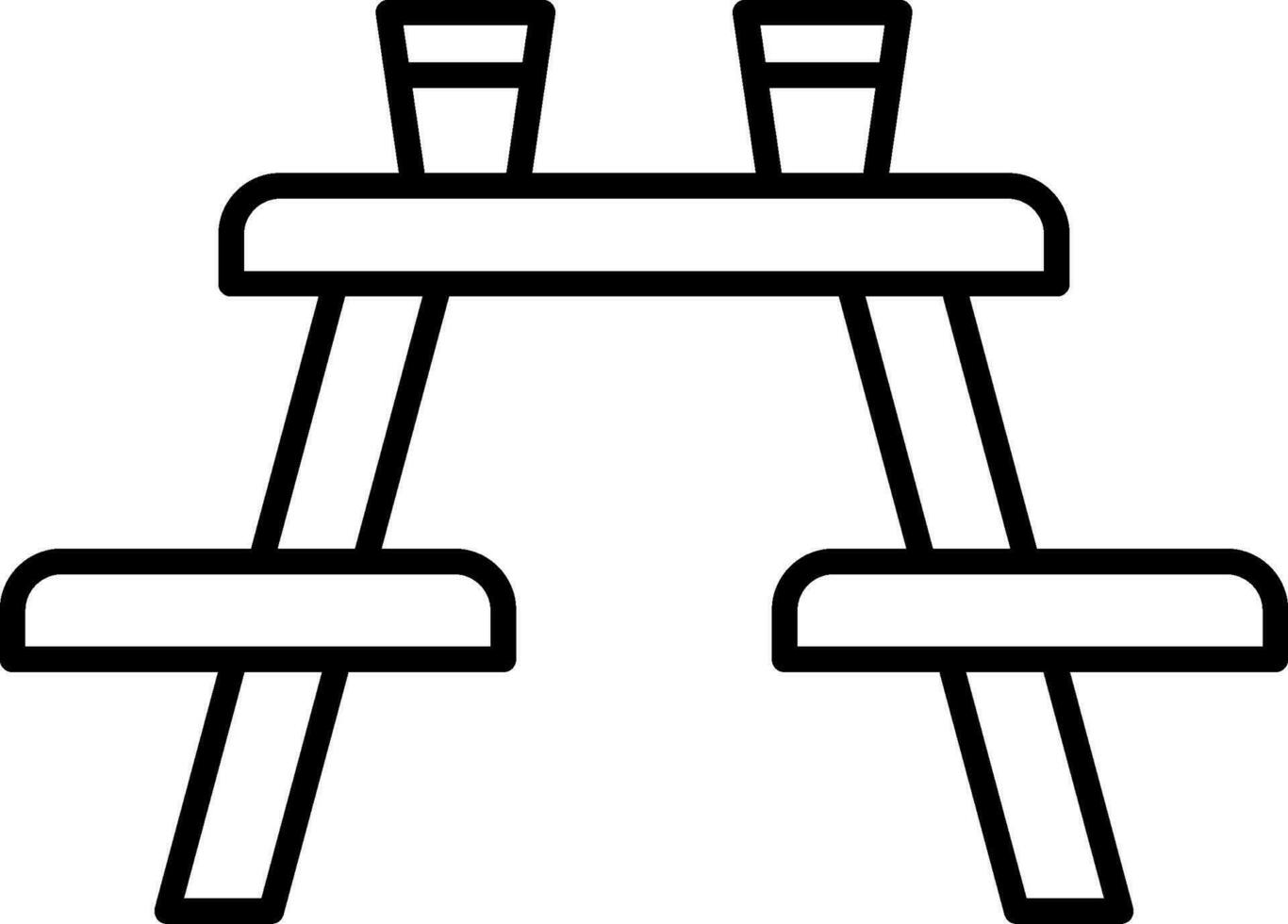 ícone de linha de mesa de piquenique vetor