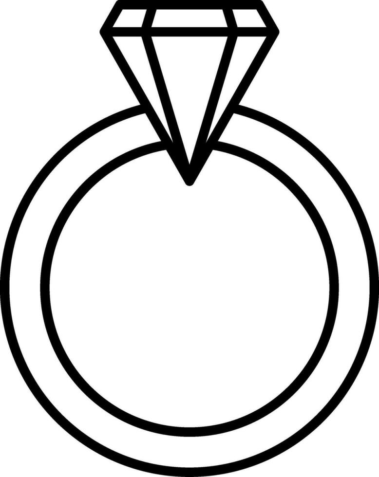 ícone de linha de anel de casamento vetor