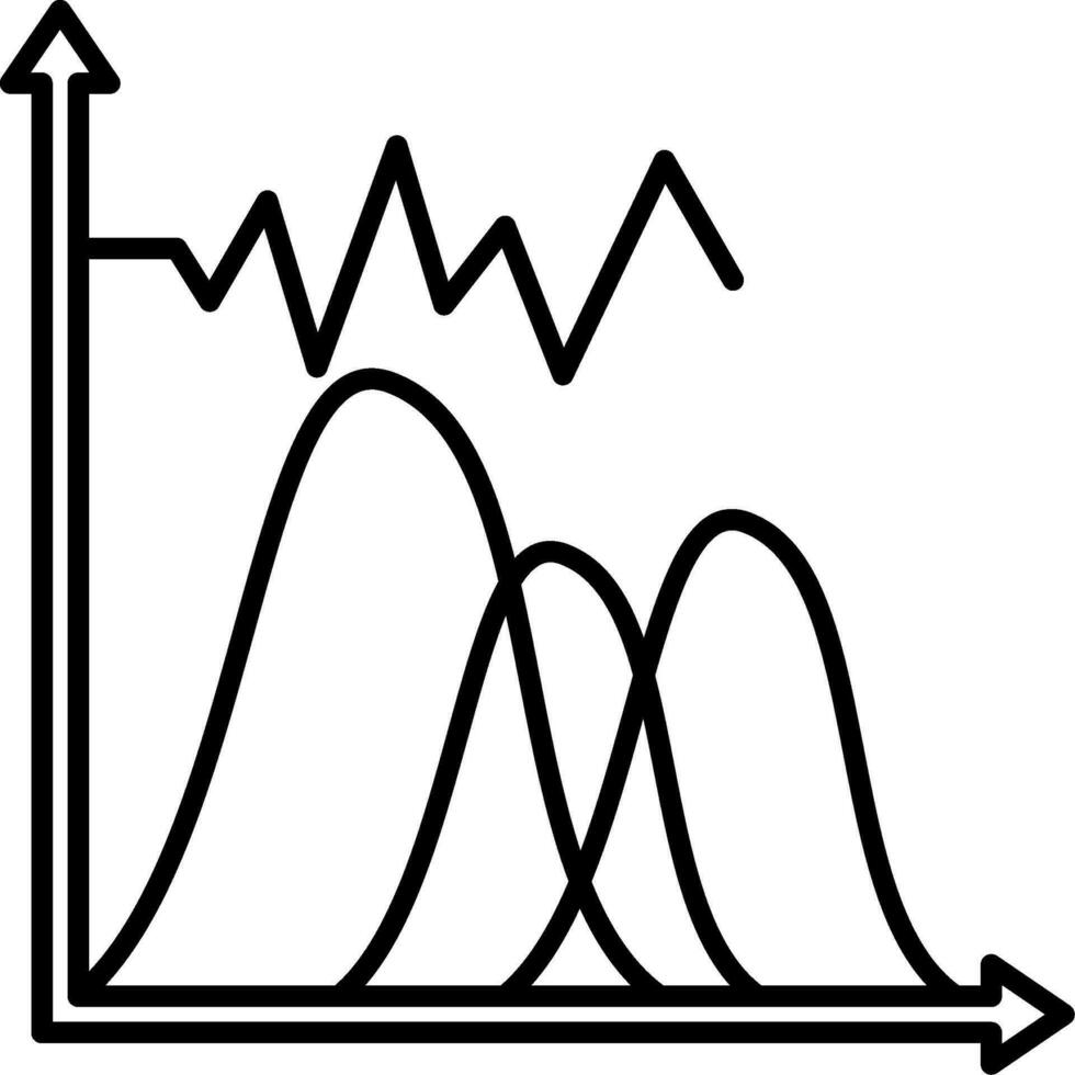 onda gráfico linha ícone vetor