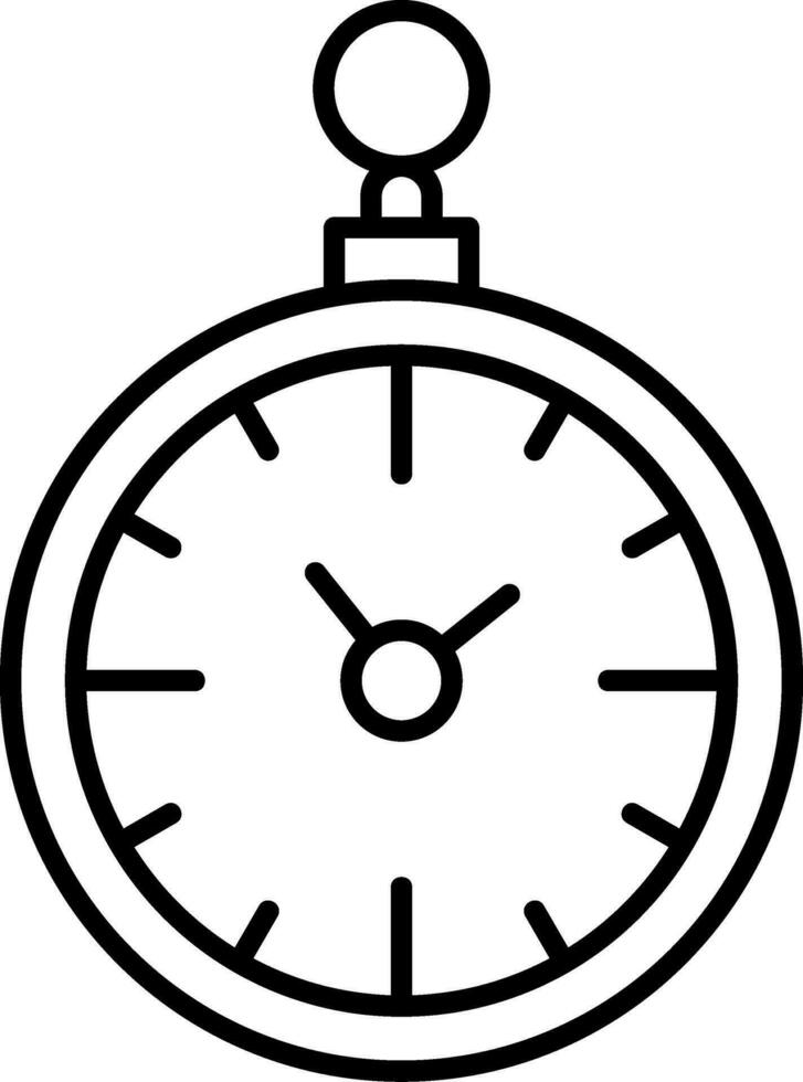 ícone de linha de relógio de bolso vetor