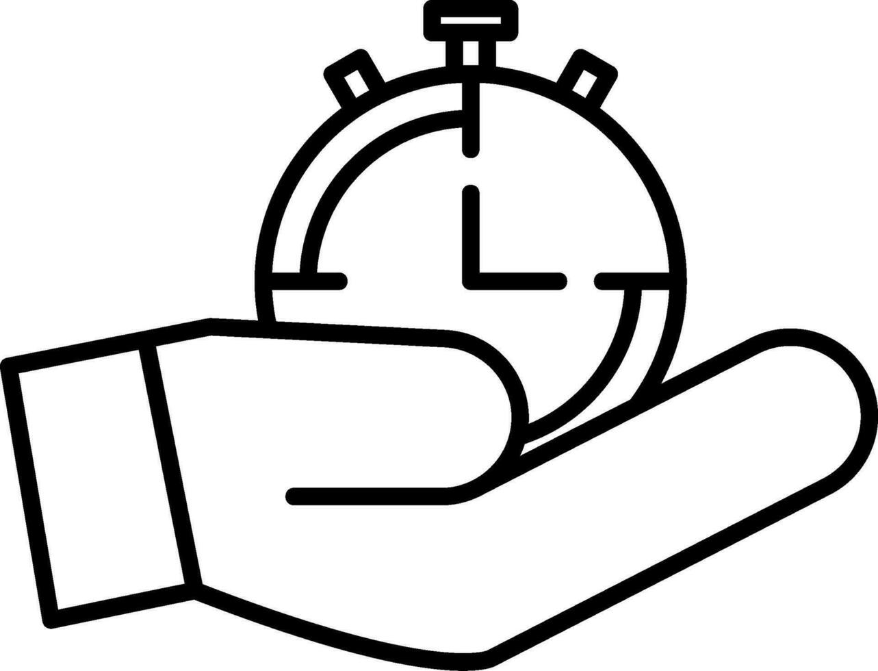 mão relógio linha ícone vetor