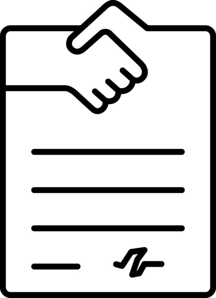 ícone da linha de aperto de mão vetor