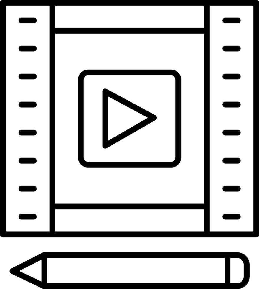 ícone da linha de edição de vídeo vetor