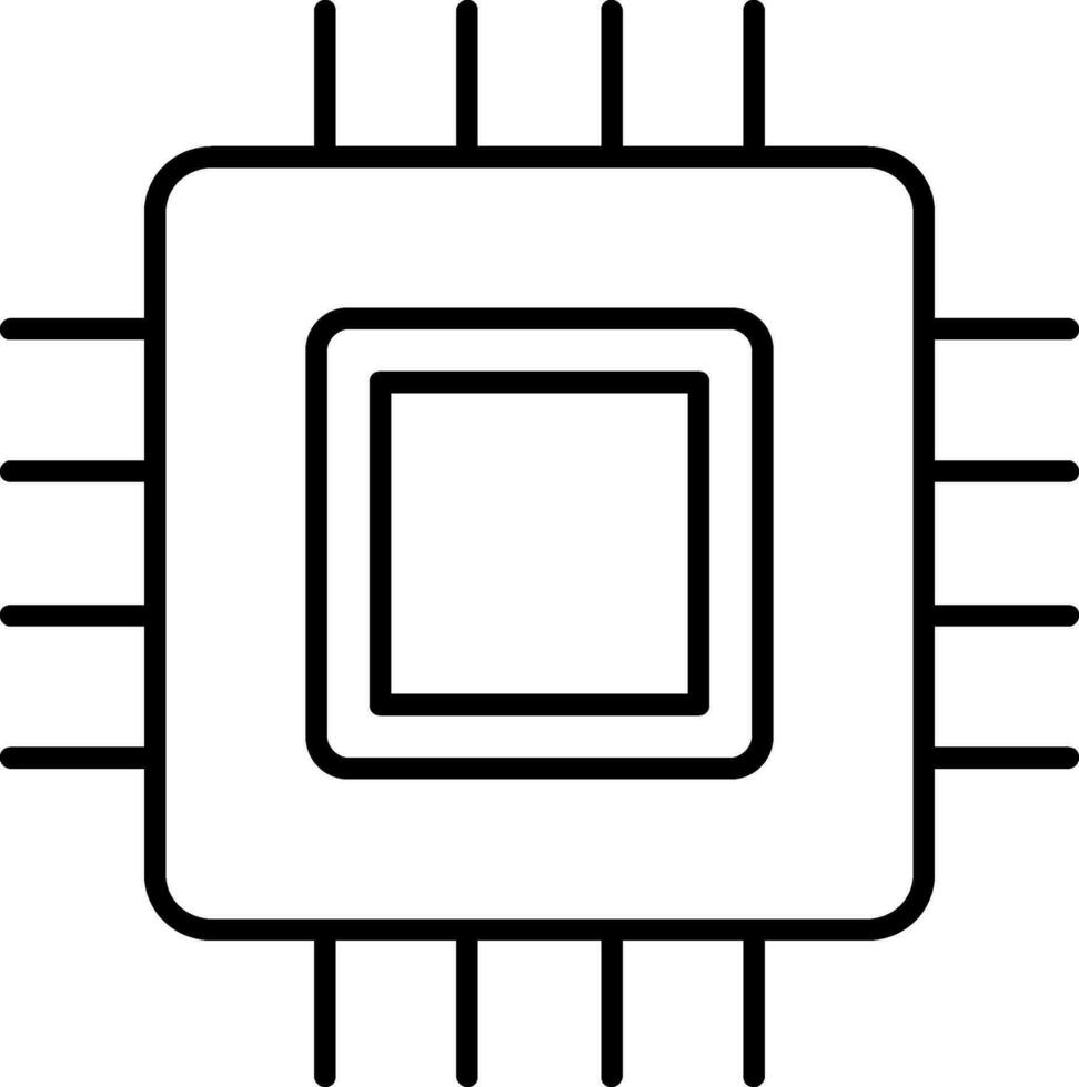 ícone de linha de placa de circuito vetor