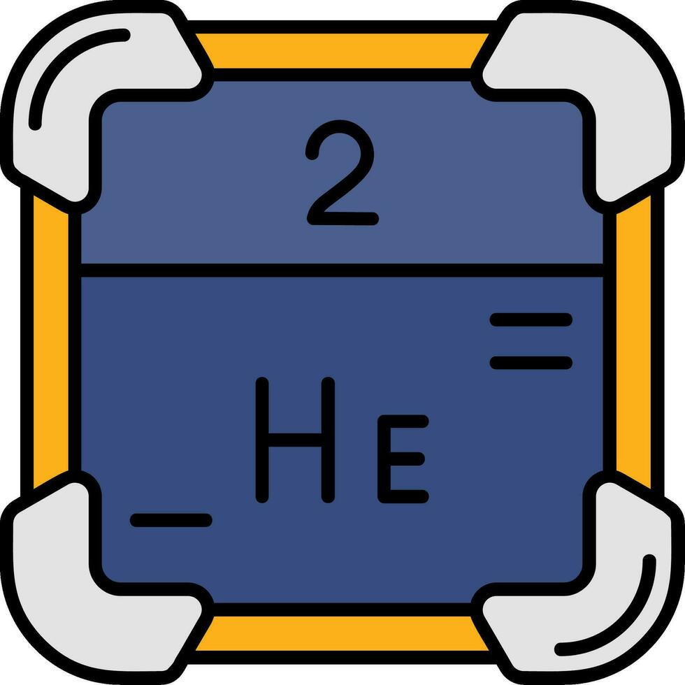 hélio linha preenchidas ícone vetor