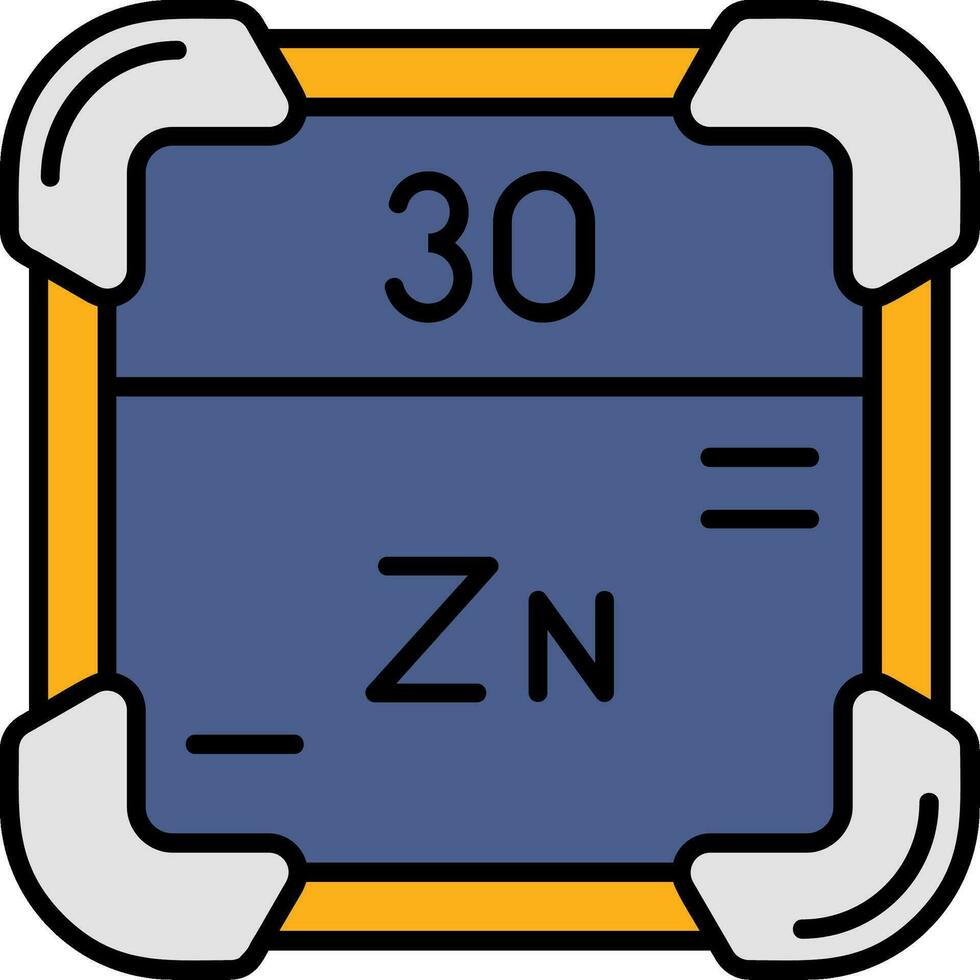 zinco linha preenchidas ícone vetor