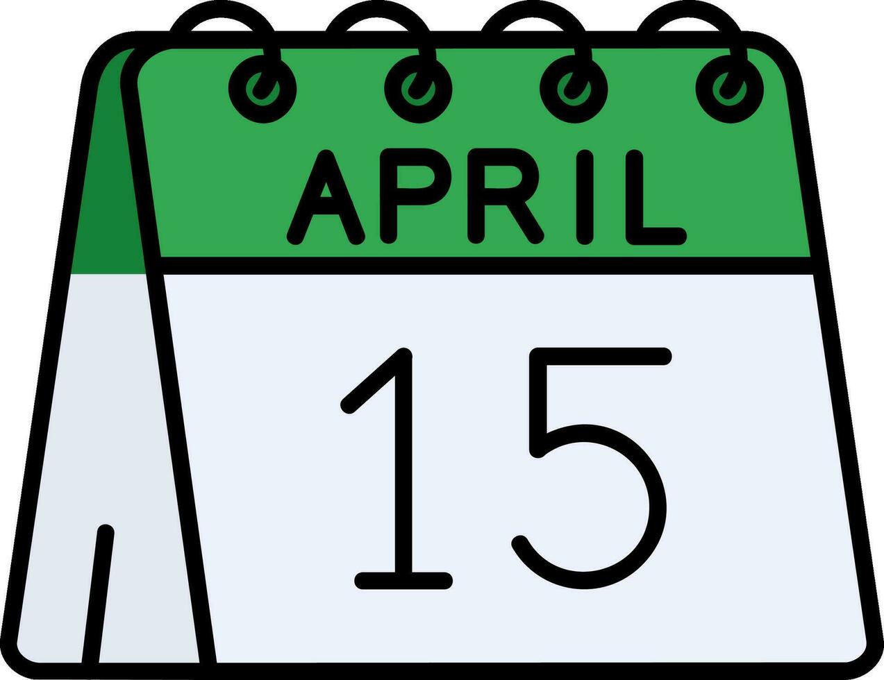 15º do abril linha preenchidas ícone vetor