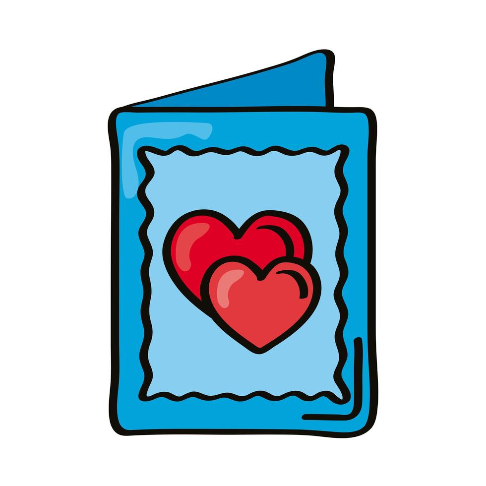 cartão com corações vetor