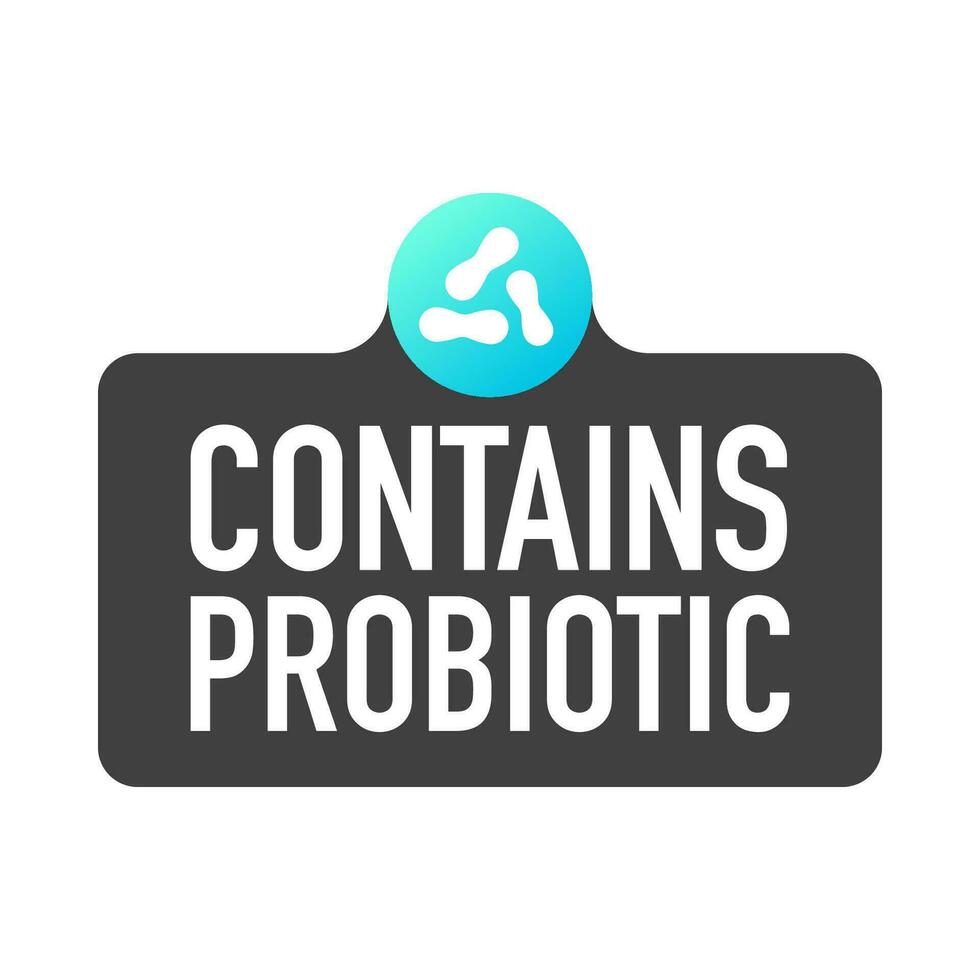 probióticos ícone. contém probióticos crachá logotipo. vetor ilustração.